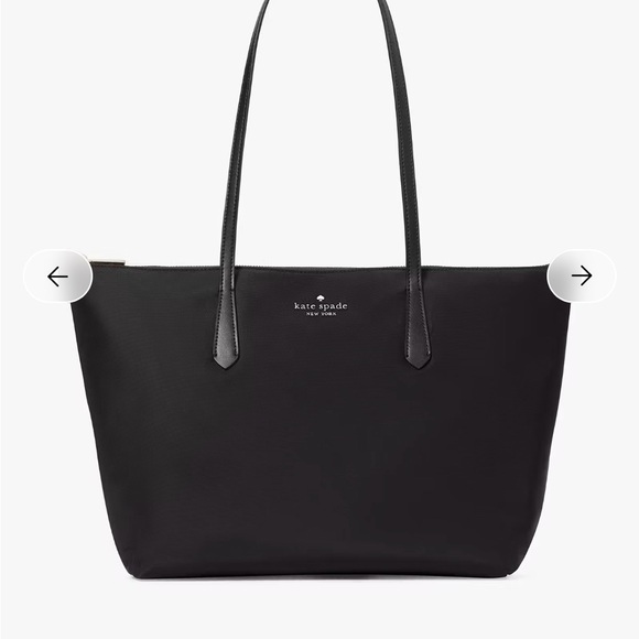 🆕 Kate Spade NWOT Kitt Recycled Nylon Classic Black Tote, Black, Medium - Picture 2 of 13